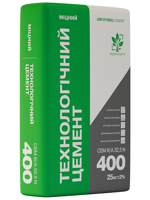 KRYVYIRIGCEMENT CEM III/A 32,5 N ТЕХНОЛОГІЧНИЙ ЦЕМЕНТ